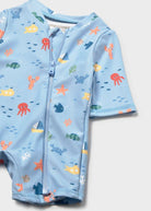 Costume mare intero con cappello protezione solare neonato Mayoral Newborn azzurro marino Mayoral 0-1 Mesi 55cm