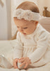 Fascia per capelli con fiori in tulle neonata Mayoral Newborn panna