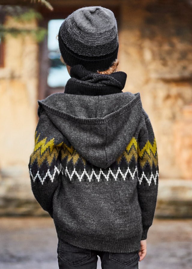 Felpa bambino Mayoral tricot jacquard graffite - ErreGiModaBimbo