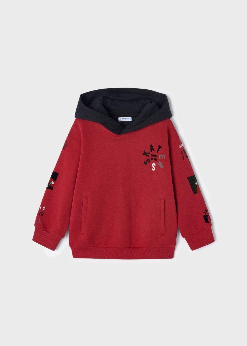 Felpa con cappuccio bambino Mayoral rossa "Skate" - ErreGiModaBimbo