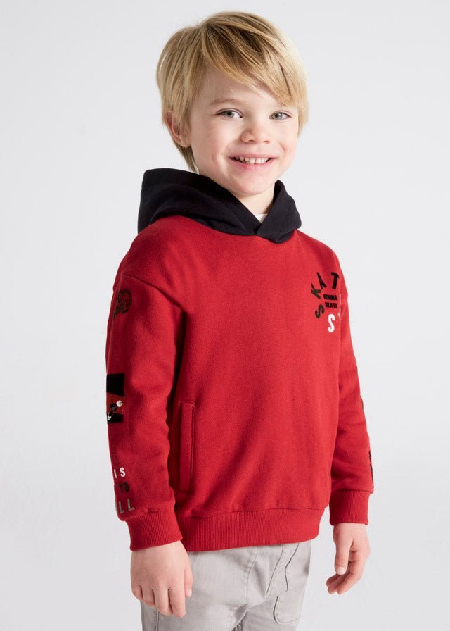 Felpa con cappuccio bambino Mayoral rossa "Skate" - ErreGiModaBimbo