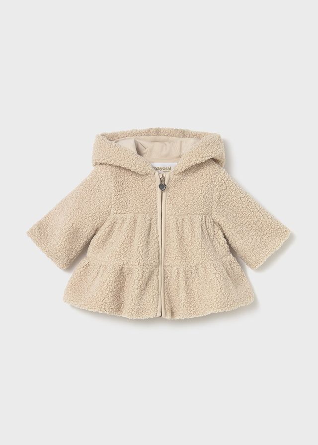 Felpa pellicciotto cerniera neonata Mayoral Newborn beige chiaro Mayoral 0-1 Mesi 55cm