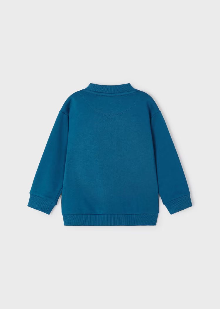 Felpa Pullover blu atlantico bambino Mayoral orso bassorilievo - ErreGiModaBimbo
