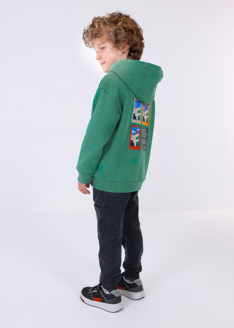 Felpa verde bambino Mayoral stampa montagne - ErreGiModaBimbo