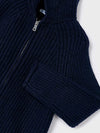 Felpa zip bambina Mayoral tricot blu marino - ErreGiModaBimbo