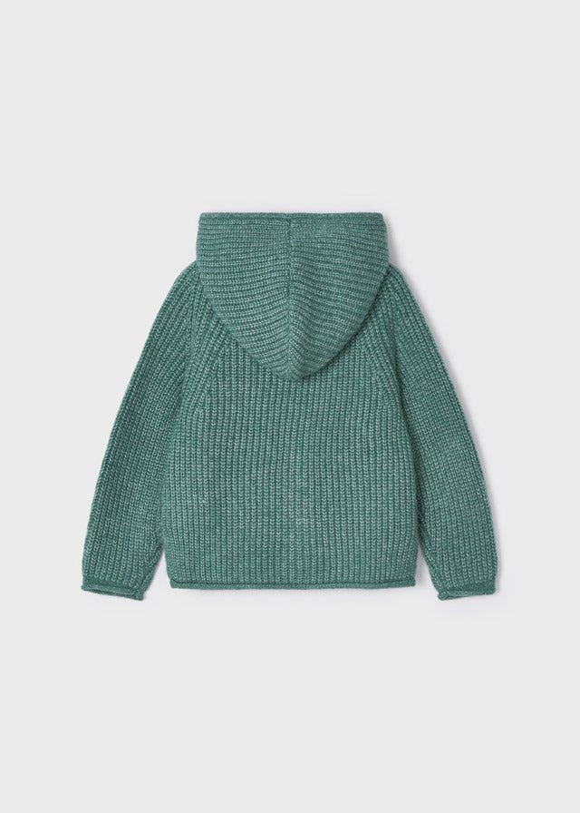 Felpa zip bambina Mayoral tricot verde - ErreGiModaBimbo