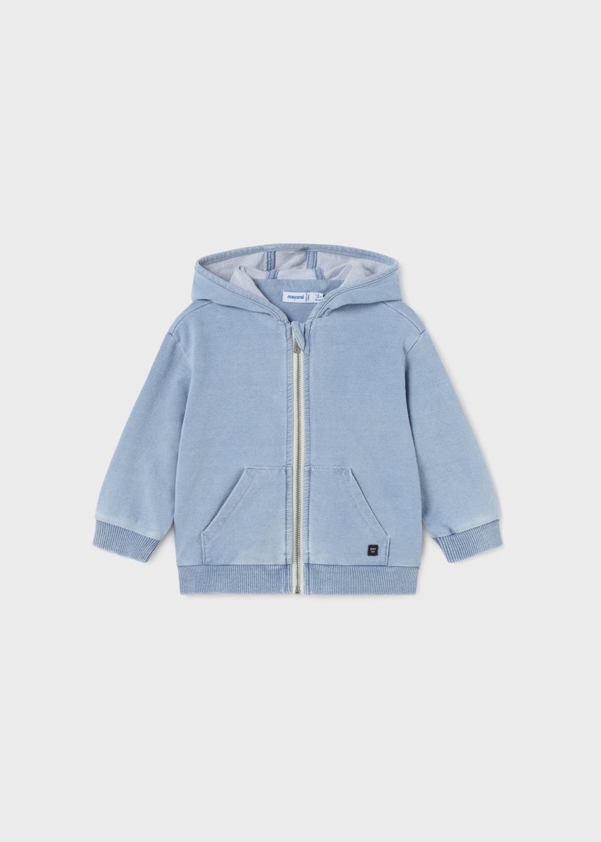 Felpa zip con cappuccio neonato Mayoral azzurra - ErreGiModaBimbo