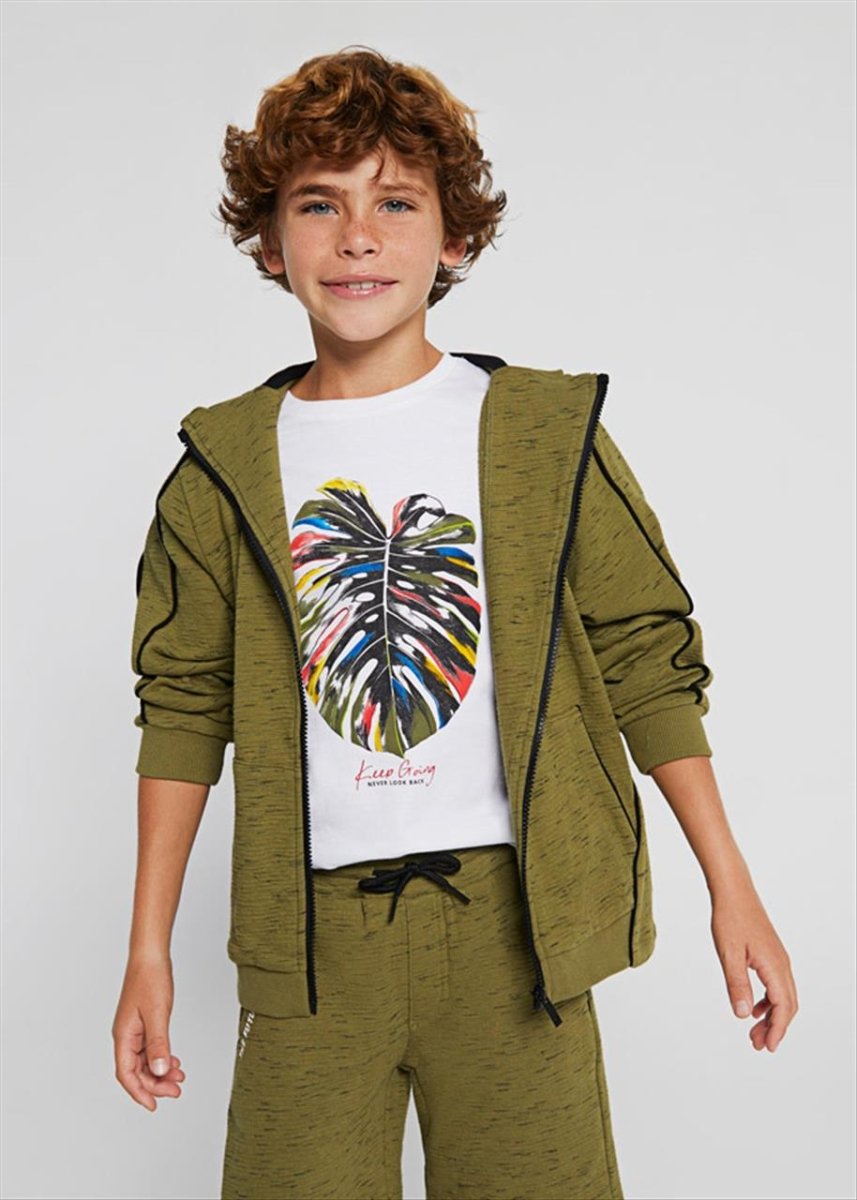 Felpa zip ragazzo Mayoral verde fiammato - ErreGiModaBimbo