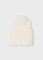 Gilet cerniera tricot intrecciato panna bambina Mayoral - ErreGiModaBimbo