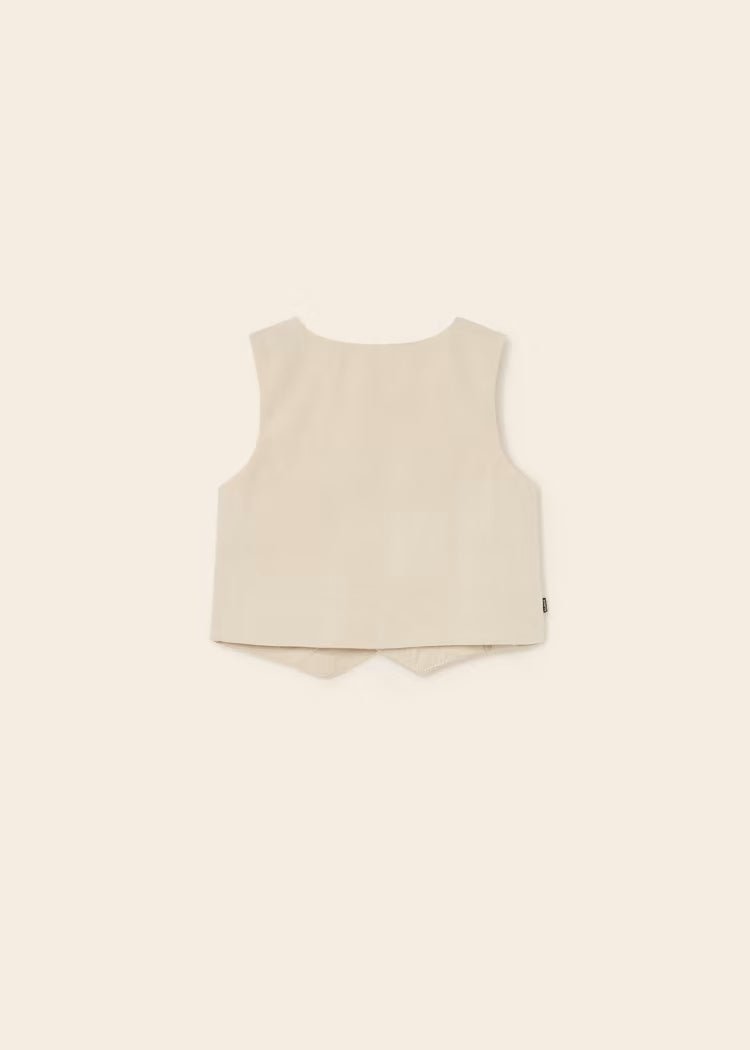 Gilet con stampa lino neonato Mayoral beige - ErreGiModaBimbo