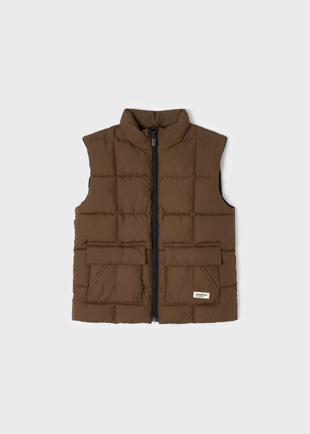 Gilet imbottito a quadri bambino Mayoral marrone - ErreGiModaBimbo