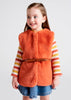 Gilet pelliccia bambina Mayoral arancione con cintura