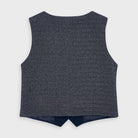 Gilet scollo V bambino tessuto di punto blu e grigio - ErreGiModaBimbo