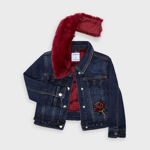 Giubbino foderato bambina Mayoral in Denim con pelliccia - ErreGiModaBimbo