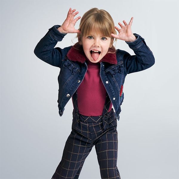Giubbino foderato bambina Mayoral in Denim con pelliccia - ErreGiModaBimbo