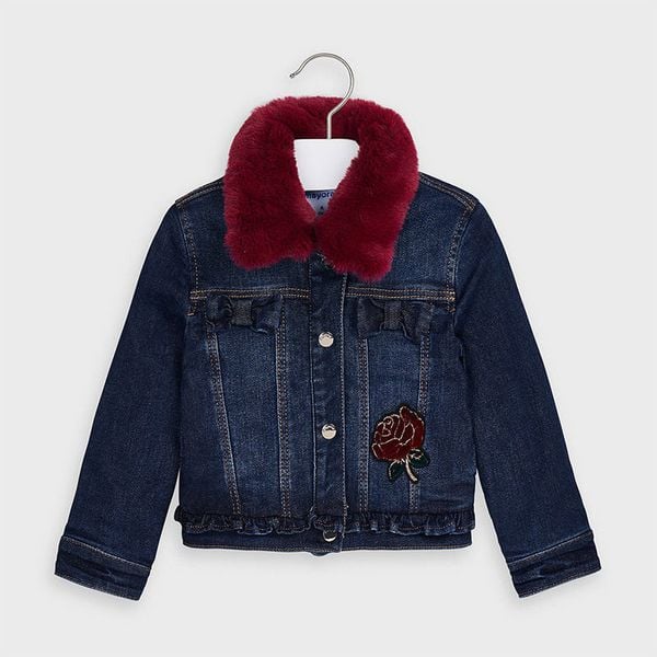 Giubbino foderato bambina Mayoral in Denim con pelliccia - ErreGiModaBimbo