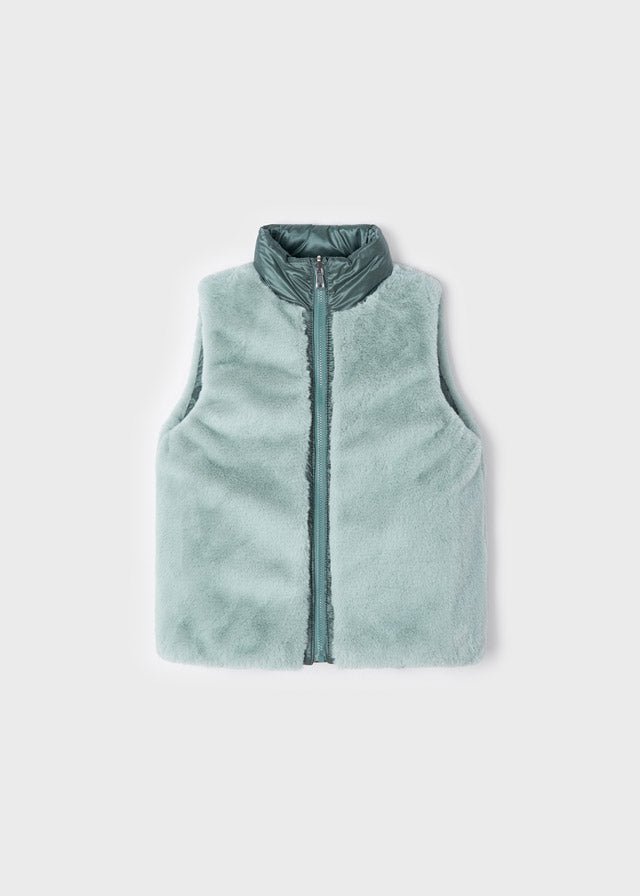 Giubbino smanicato reversibile bambina Mayoral verde - ErreGiModaBimbo