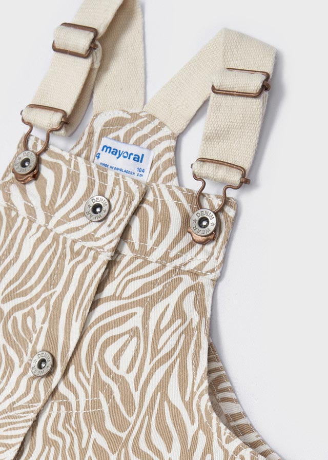 Gonna salopette bambina Mayoral beige tigrato - ErreGiModaBimbo