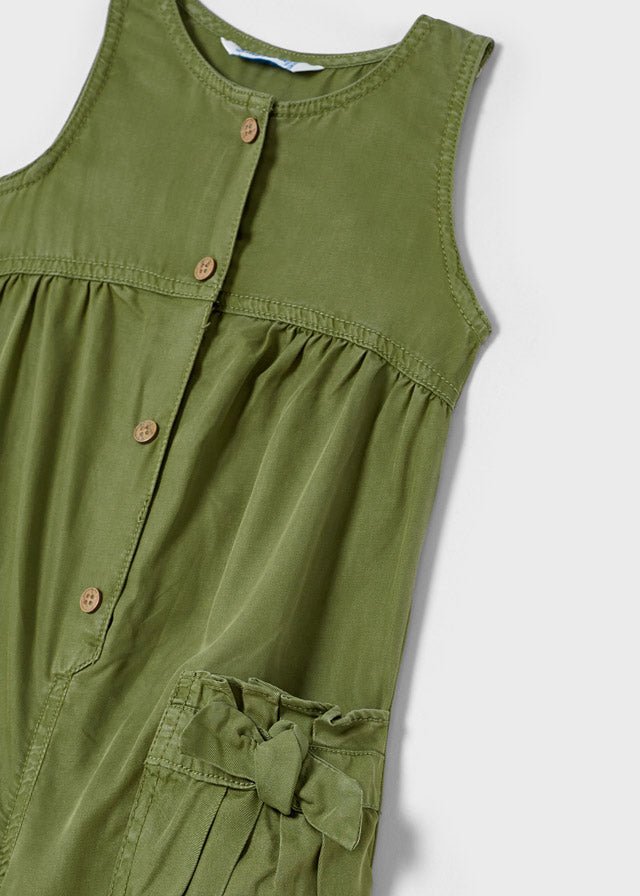 Jumpsuite lunga bambina verde Mayoral ECOFRIENDS Lyocell Tencel™ - ErreGiModaBimbo