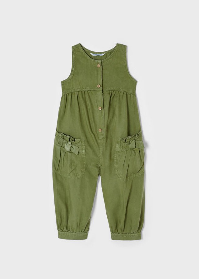 Jumpsuite lunga bambina verde Mayoral ECOFRIENDS Lyocell Tencel™ - ErreGiModaBimbo