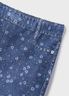Leggings lungo fresco cotone bambina Mayoral effetto jeans stampa fiori - ErreGiModaBimbo