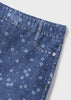 Leggings lungo fresco cotone bambina Mayoral effetto jeans stampa fiori - ErreGiModaBimbo