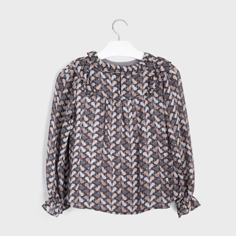 Maglia blusa ragazza Mayoral fantasia gattini - ErreGiModaBimbo