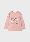 Maglietta bambina Mayoral stampata rosa "SONG"