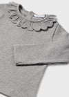 Maglietta costine girocollo volant neonata Mayoral grigio - ErreGiModaBimbo