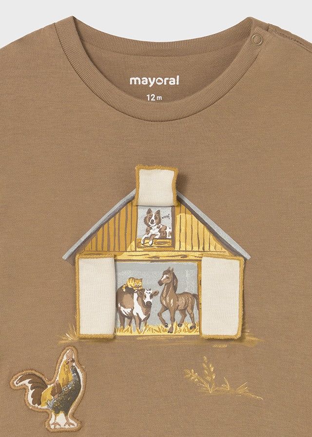 Maglietta interattiva neonato Mayoral fattoria caramello Mayoral 6 Mesi 68cm