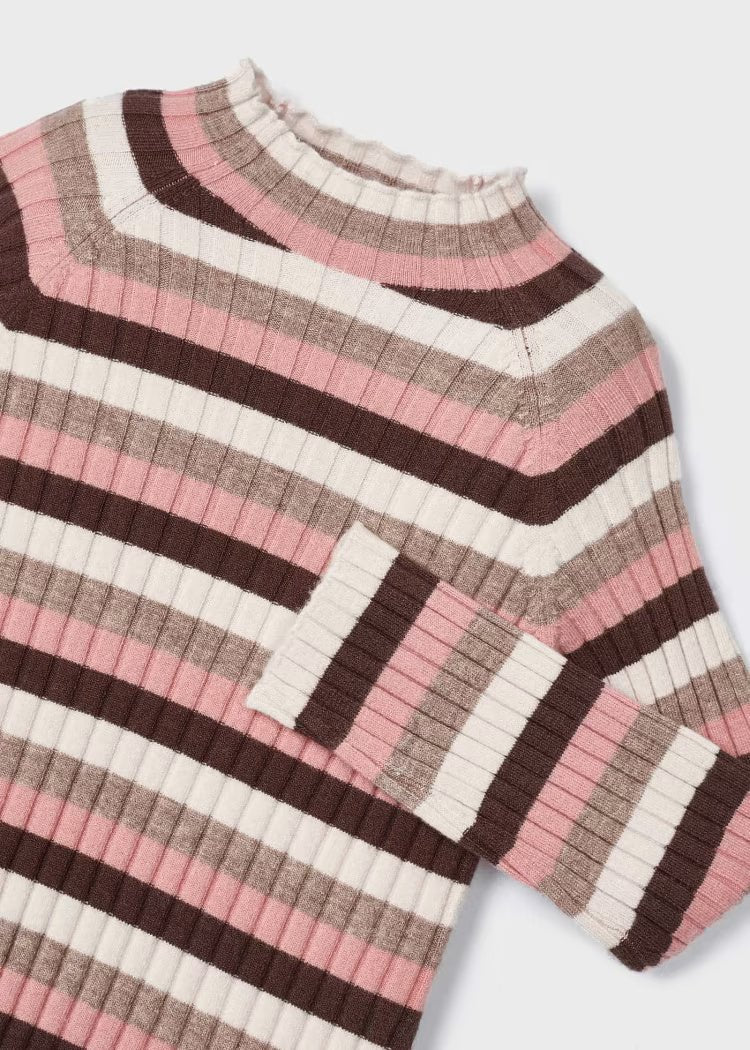 Maglietta lupetto costine bambina mayoral righe rosa - ErreGiModaBimbo