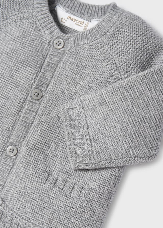 Maglioncino cardigan neonato Mayoral Newborn grigio - ErreGiModaBimbo