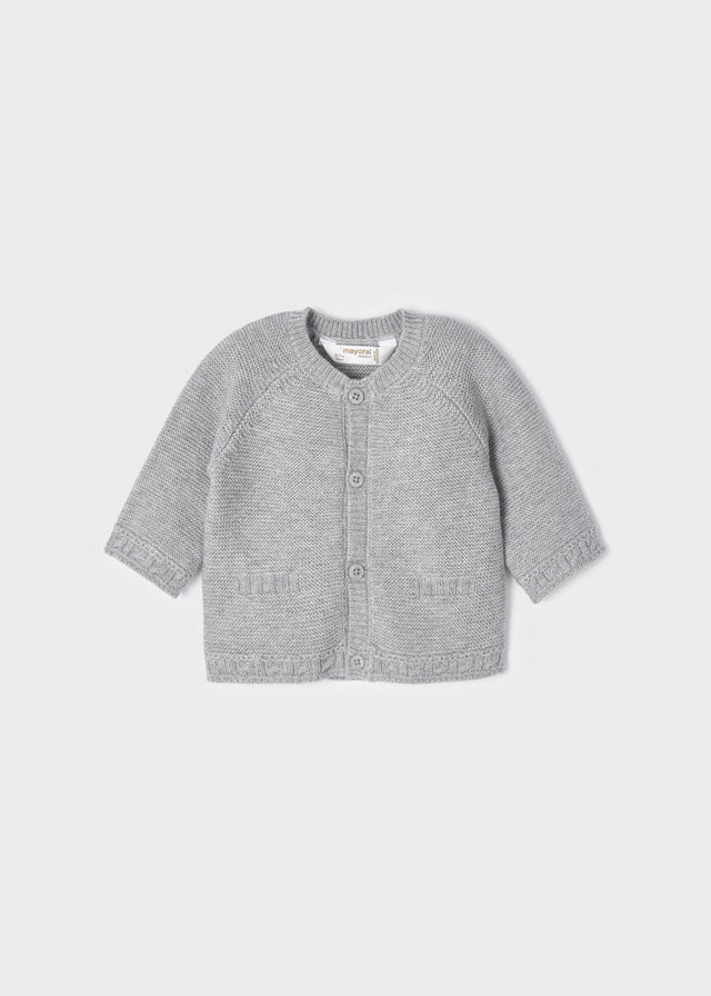 Maglioncino cardigan neonato Mayoral Newborn grigio - ErreGiModaBimbo