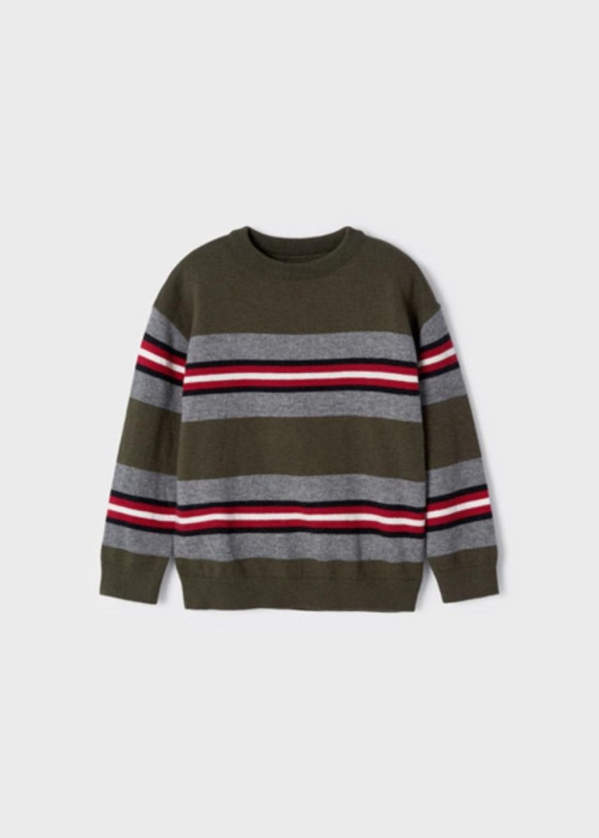 Maglioncino jersey bambino Mayoral righe verde - ErreGiModaBimbo
