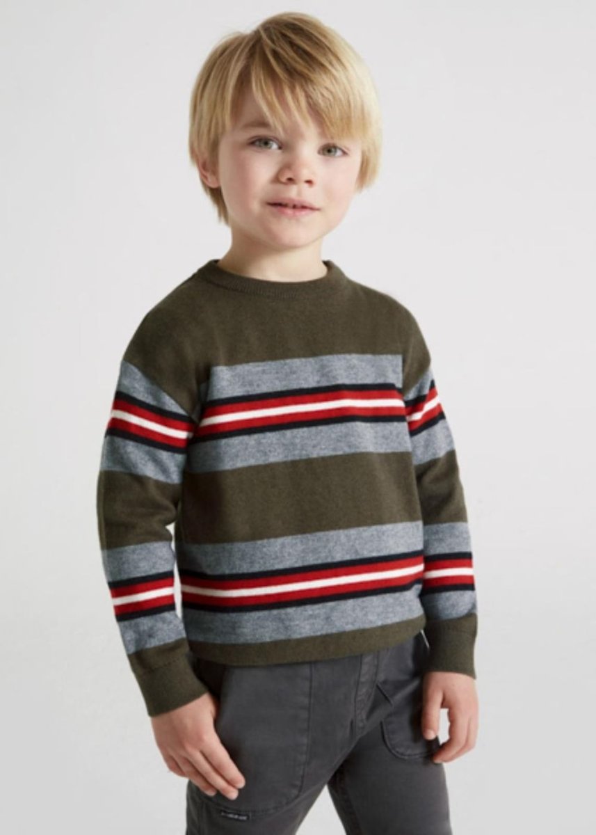 Maglioncino jersey bambino Mayoral righe verde - ErreGiModaBimbo