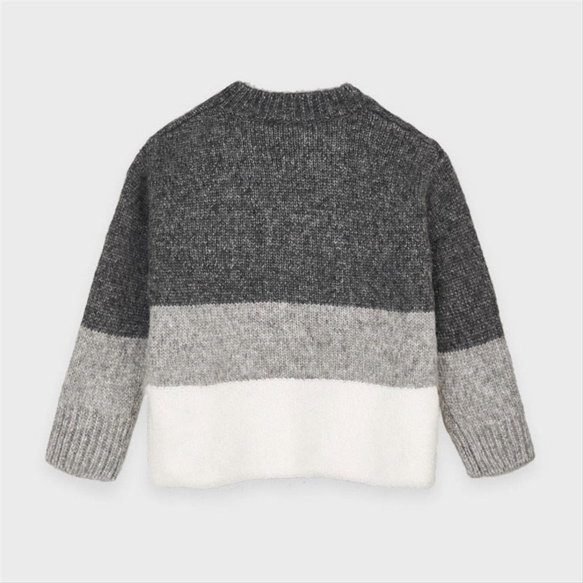 Maglione bambina Mayoral trama righe grigie - ErreGiModaBimbo