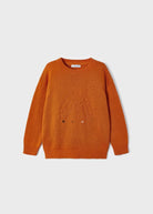 Maglione bambino ricamo Mayoral arancione zafferano - ErreGiModaBimbo