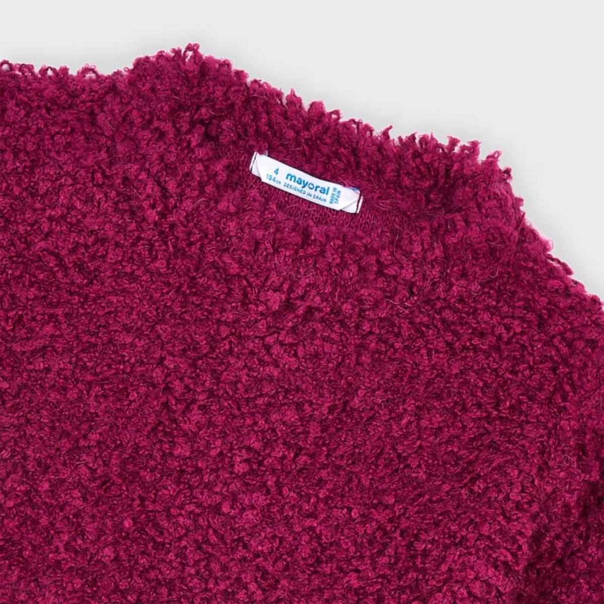 Maglione girocollo bambina Mayoral tricot riccio ciliegia - ErreGiModaBimbo