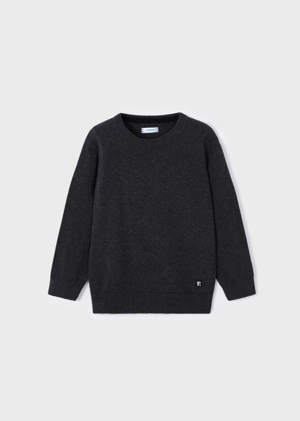 Maglione girocollo basico ragazzo Mayoral nero liquirizia - ErreGiModaBimbo