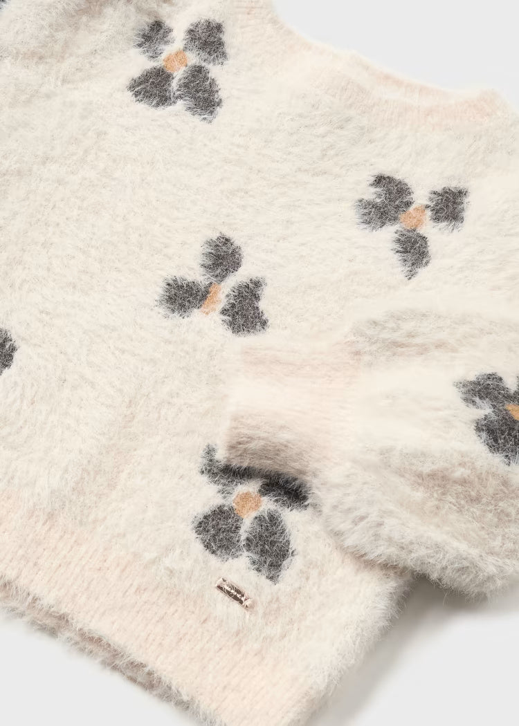 Maglione jacquard neonata Mayoral fantasia fiori - ErreGiModaBimbo