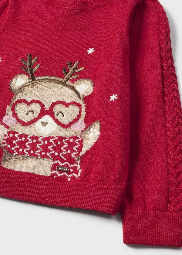 Maglione jacquard neonata Mayoral rosso renna - ErreGiModaBimbo