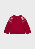 Maglione neonata Mayoral rosso fantasia in jacquard - ErreGiModaBimbo