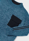 Maglione pesante blu atlantico bambino Mayoral con taschino - ErreGiModaBimbo
