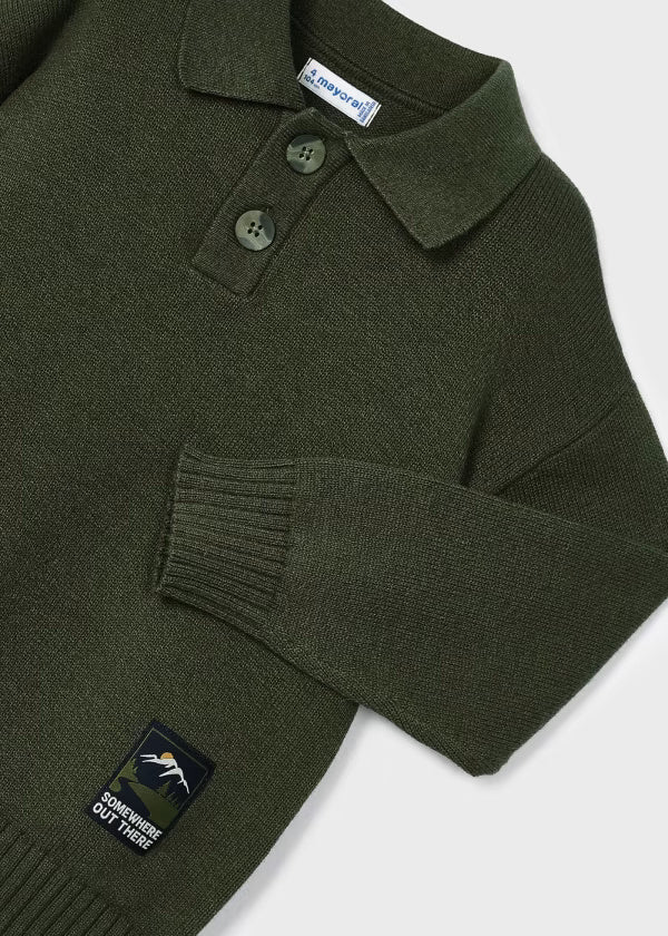 Maglione polo bambino Mayoral verde origano - ErreGiModaBimbo