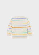 Maglione resco cotone neonato Mayoral beige righe riacamata - ErreGiModaBimbo