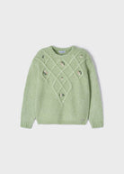 Maglione ricami bambina Mayoral verde - ErreGiModaBimbo