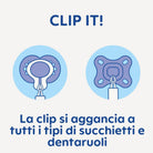 Neonato con ciuccio portaciuccio MAM