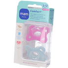 Succhietto in silicone rosa e azzurro MAM Comfort 3-12 mesi con scatola autosterilizzante