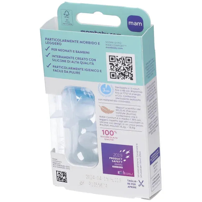 Scatola succhietti silicone MAM Comfort 3-12 mesi