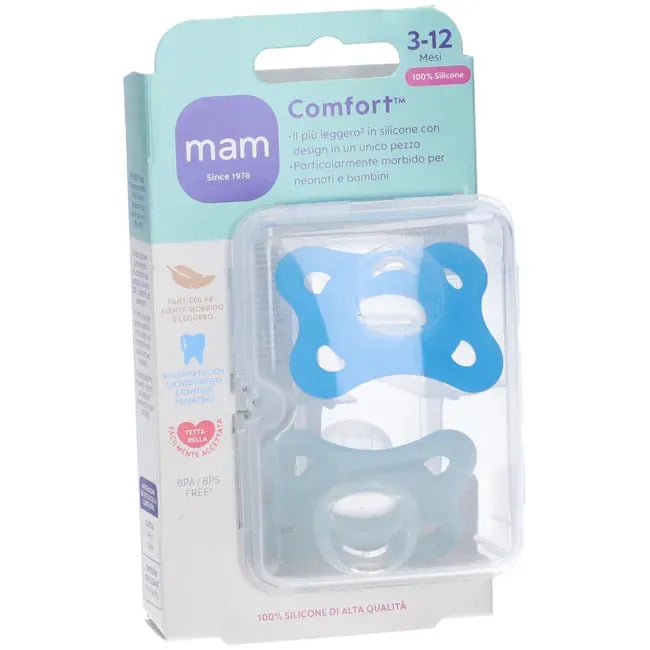 Succhietto silicone MAM Comfort 3-12 mesi con scatola